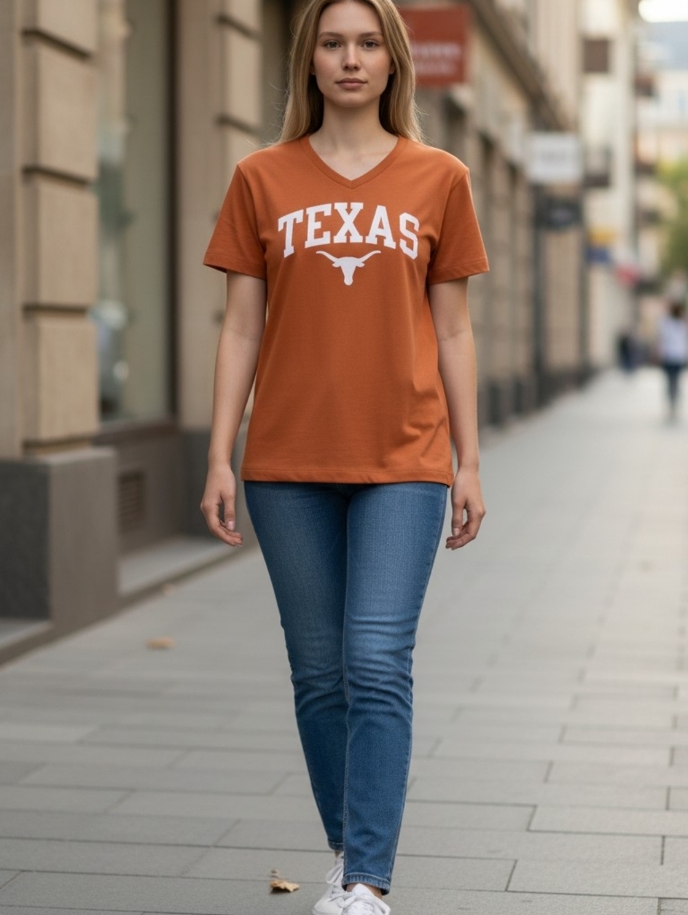 Texas Longhorns Orange V-Neck T-Shirt